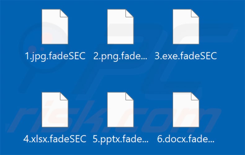 Files encrypted by FadeSEC ransomware (.fadeSEC extension)