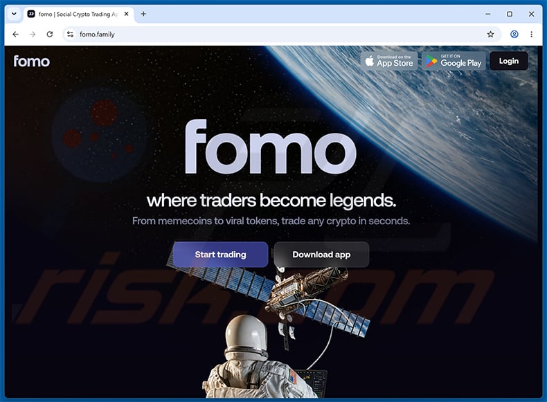 Fomo Trading Platform real website (fomo.family)
