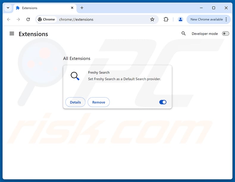 Removing Freshy Search (freshy.com) related Google Chrome extensions