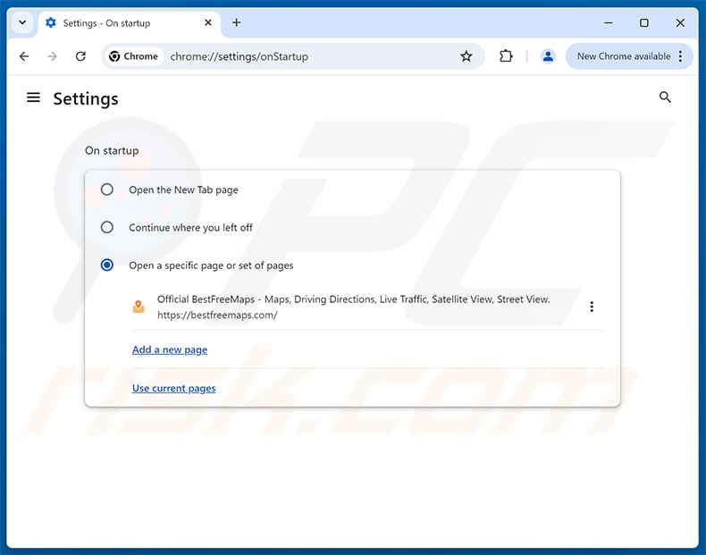 Removing Get Maps & Driving Directions (bestfreemaps.com) from Google Chrome homepage
