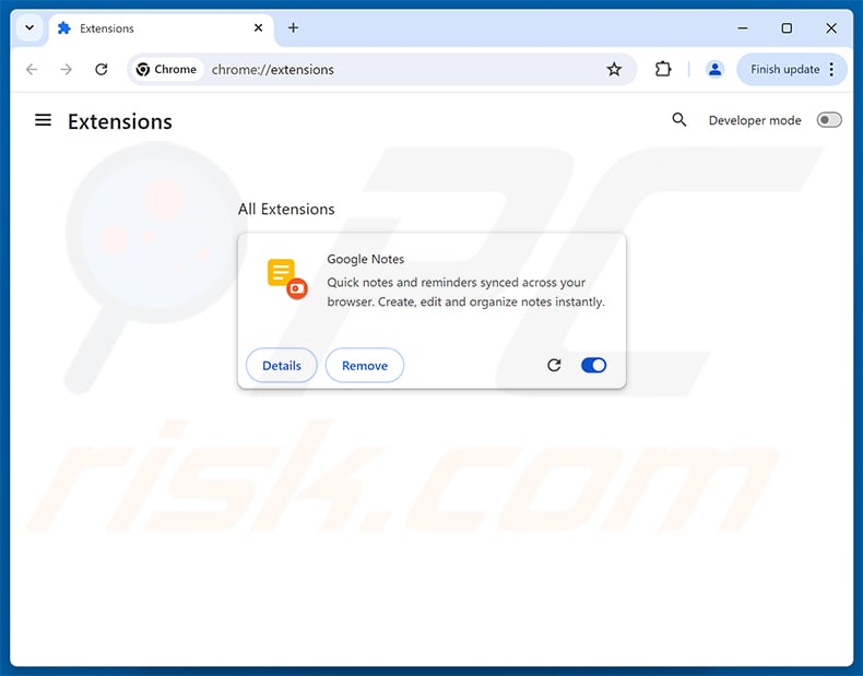 Removing Google Notes Crypto Clipper from Google Chrome step 2