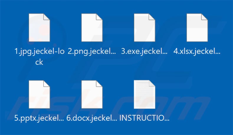 Files encrypted by Jeckel ransomware (.jeckel-lock extension)