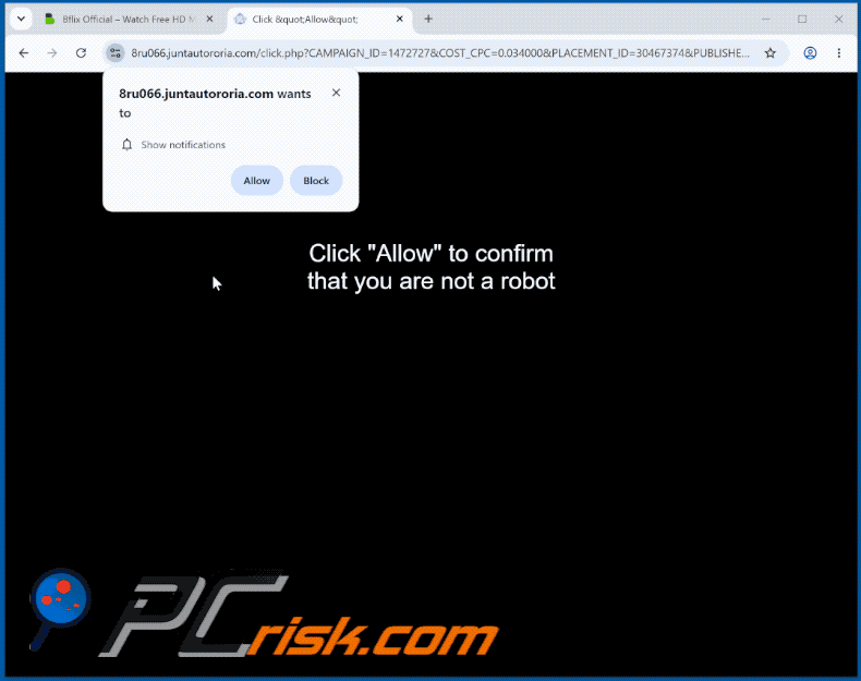juntautororia[.]com website appearance (GIF)