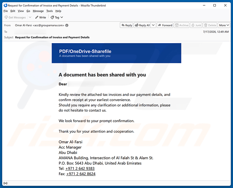 Microsoft OneDrive - Files Shared With You Email Scam (2026-07-21)