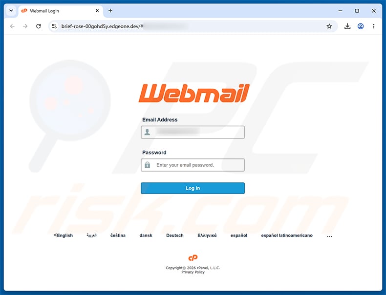 Migration Action Required phishing page