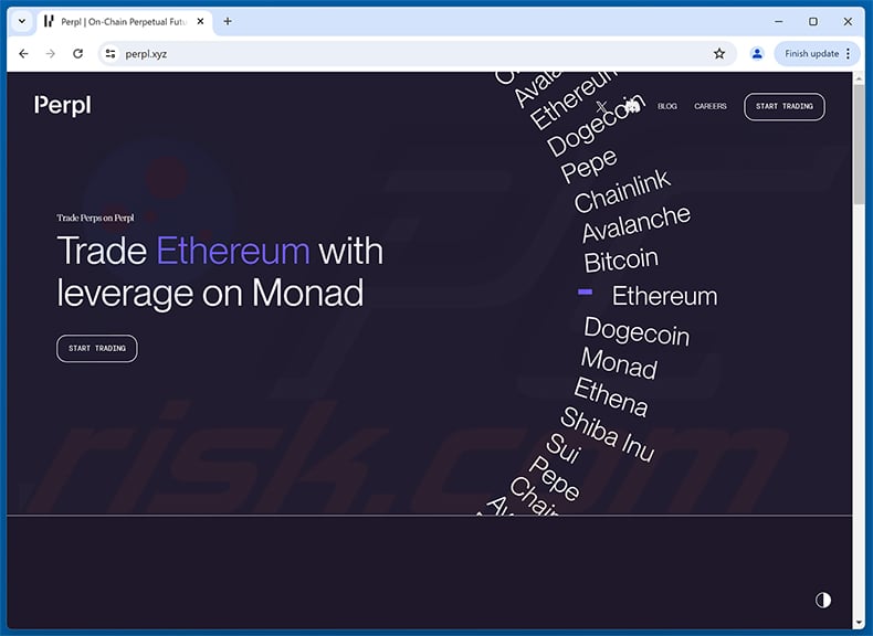 Perpl Vote Rewards Scam real website (perpl.xyz)