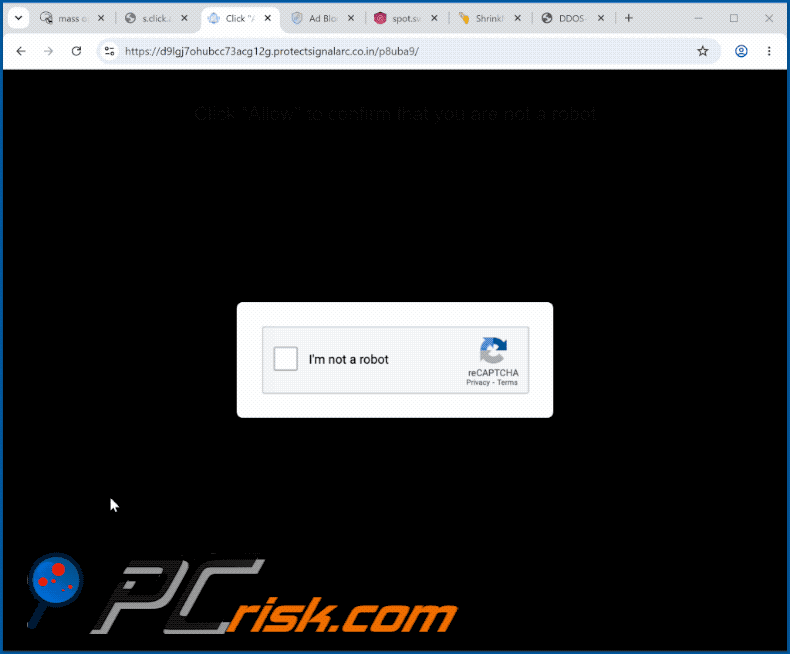 protectsignalarc[.]co.in website appearance (GIF)