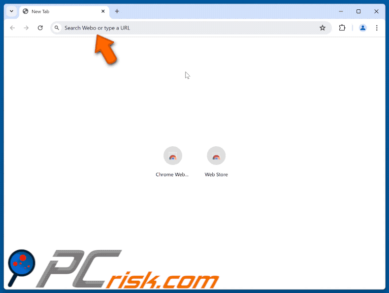 Search Webo (searchwebo.com) browser hijacker redirecting via searchccom.com to Yahoo (GIF)