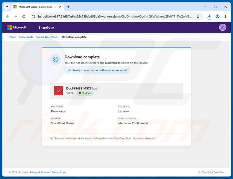 Malicious website promoted through Tax Summary Email Virus spam campaign