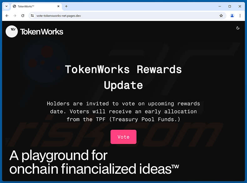TokenWorks Voting Rewards Scam scam