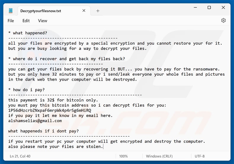 TuakTOX ransomware ransom note (Decryptyourfilesnow.txt)