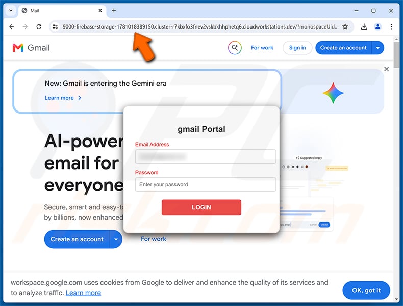 Two-step Verification Was Enabled Email Scam phishing page