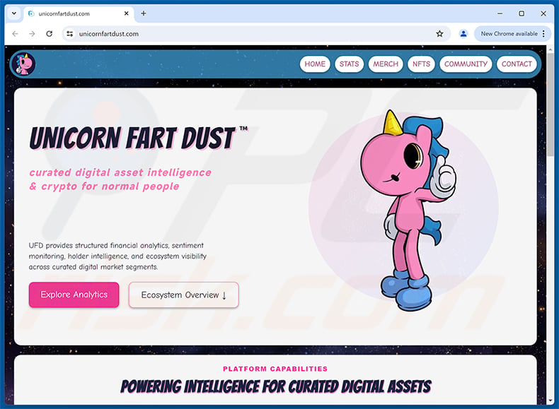 Unicorn Fart Dust ($UFD) Allocation Scam real website (unicornfartdust.com)
