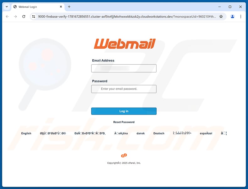 Phishing site promoted via Updated Service Terms scam email (2026-07-01)