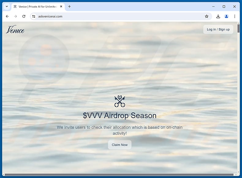 Venice ($VVV) Airdrop Scam
