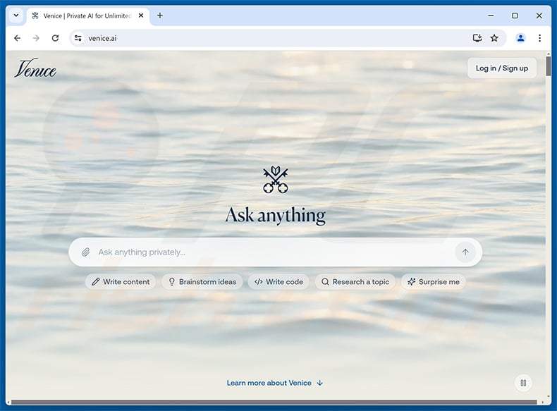Venice ($VVV) Airdrop Scam real website (venice.ai)