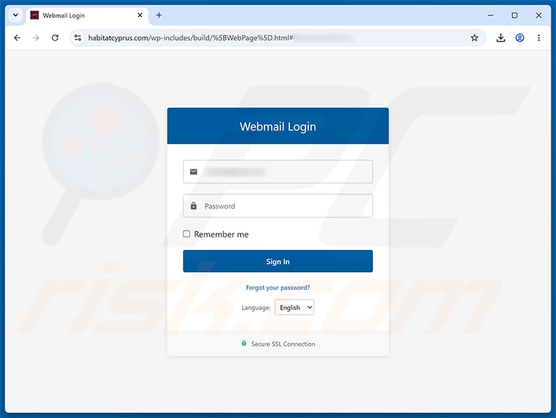 Verify Your Email Property Information Scam phishing page
