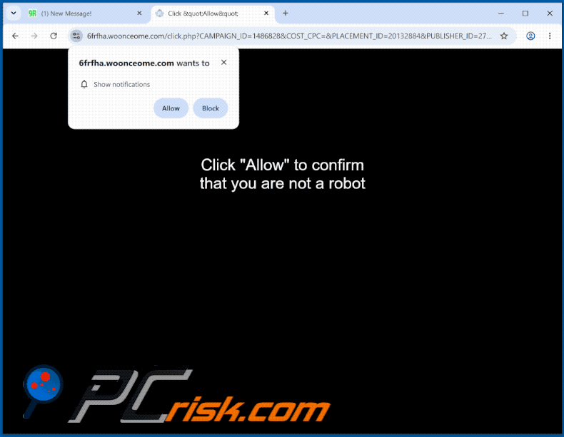 woonceome[.]com website appearance (GIF)