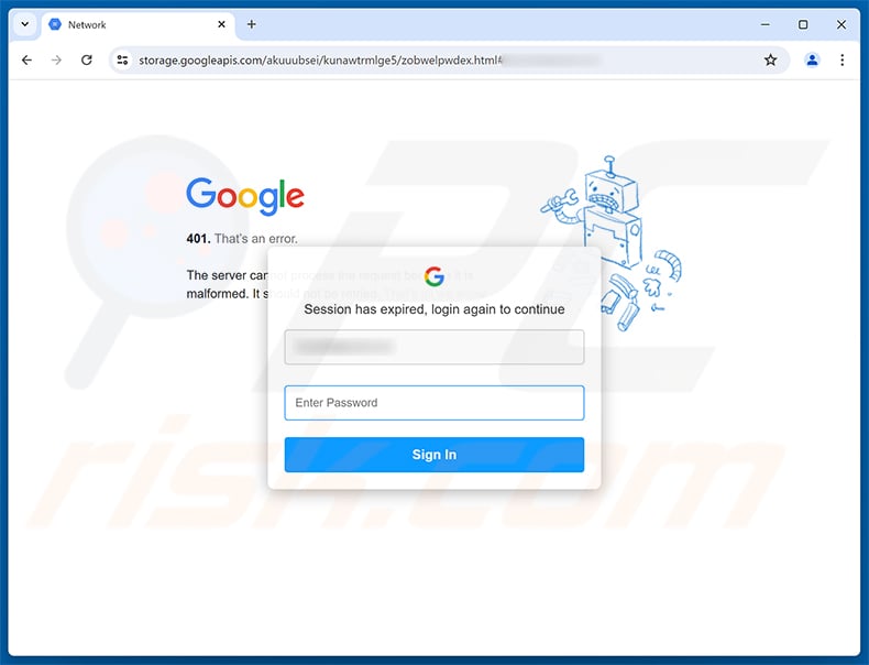 App Passwords Need To Be Updated phishing page
