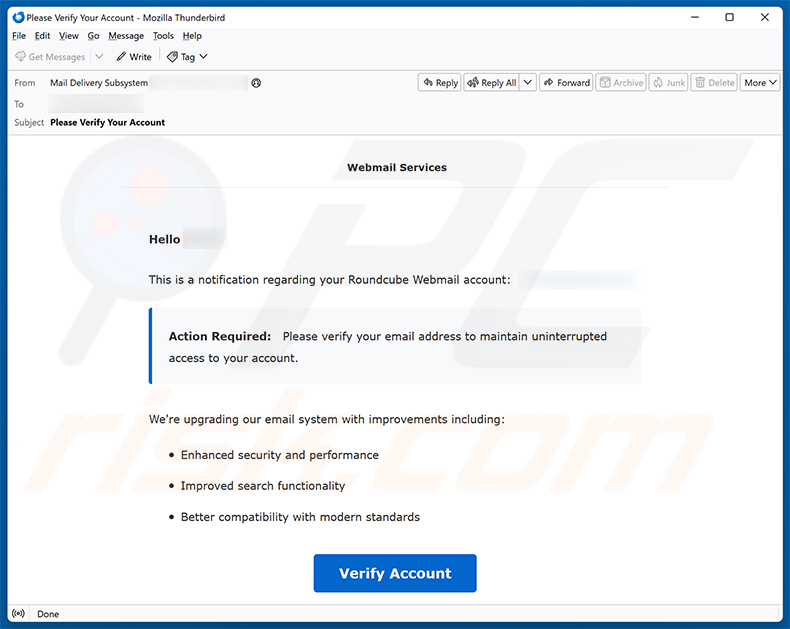 cPanel Roundcube - Email Verification scam (2026-08-12)
