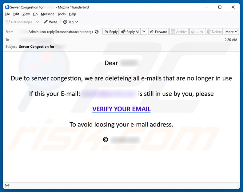 Deleting All E-mails That Are No Longer In Use Scam email spam campaign