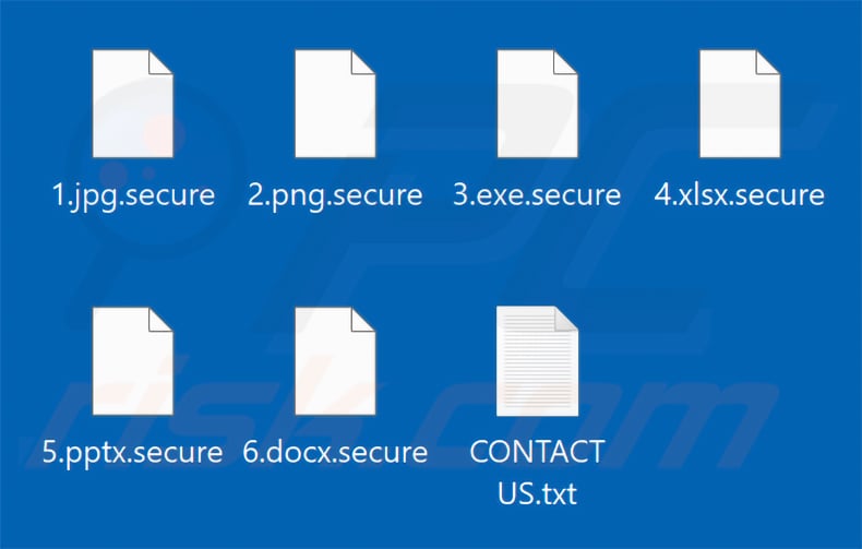 Files encrypted by Fiasco Ransomware (.secure extension)