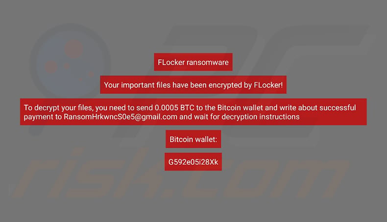 FLocker Ransomware desktop wallpaper