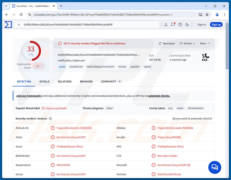Golden Gh0st RAT detections on VirusTotal