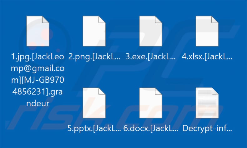Files encrypted by Grandeur ransomware (.grandeur extension)