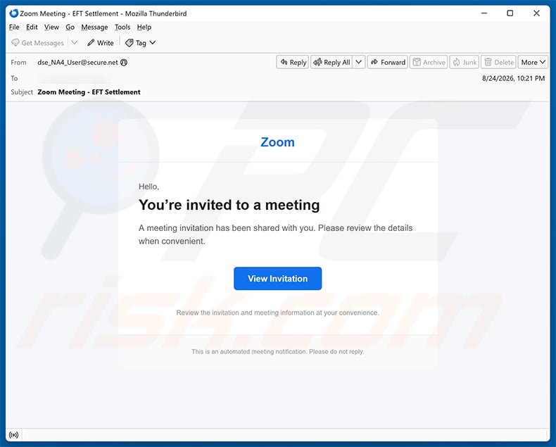 Join Zoom Meeting email scam - sample 1 (2026-08-27)
