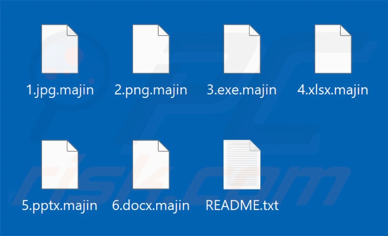 Files encrypted by MAJINAHANASHI ransomware (.majin extension)