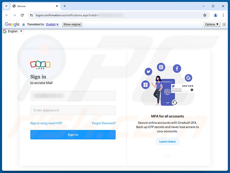 Messages Delayed Due To A Server Error Email Scam phishing page