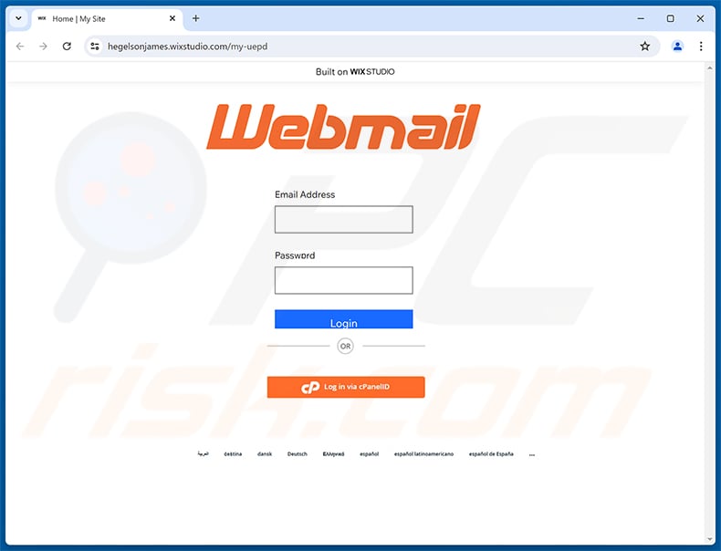 Messages Failure Notifications Email Scam phishing page
