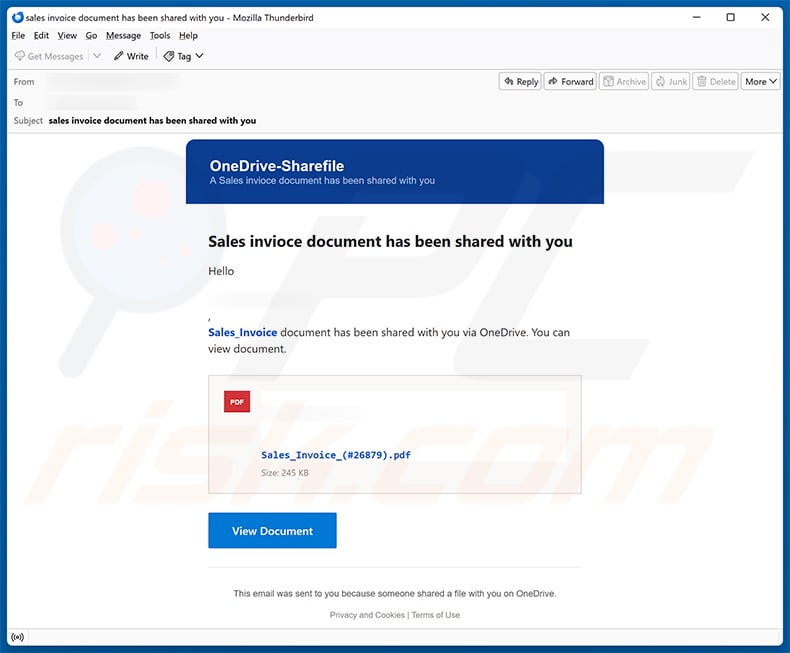 Microsoft OneDrive - Files Shared With You Email Scam (2026-08-21)