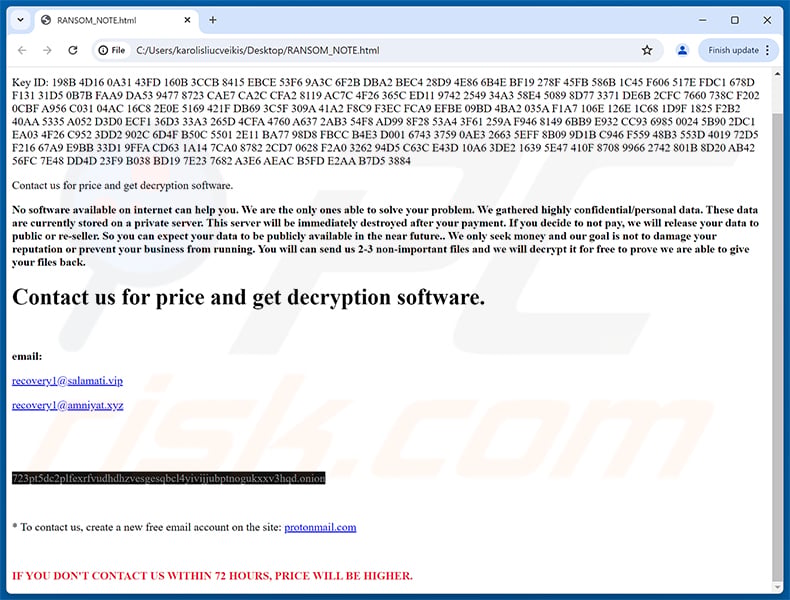 Montage ransomware ransom note (RANSOM_NOTE.html)
