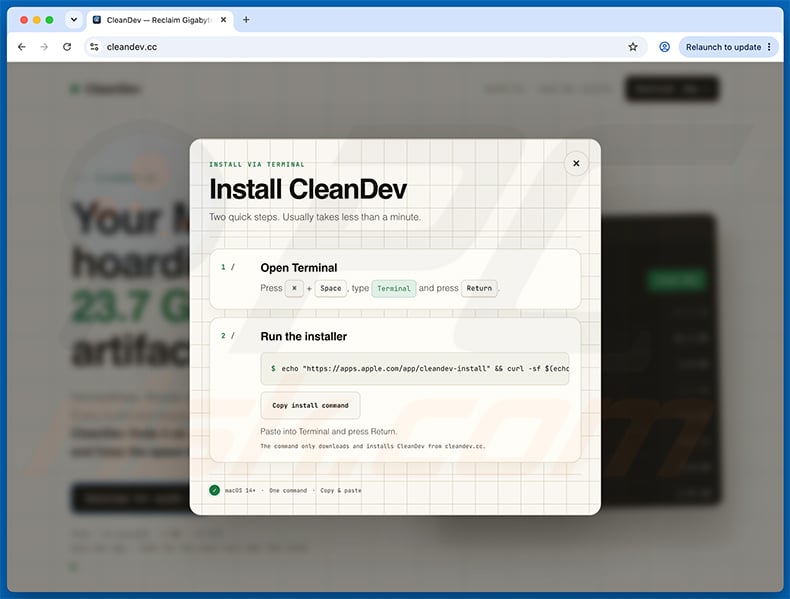 Fake DevCleaner website (titled CleanDev) spreading PamStealer via ClickFix - page 2