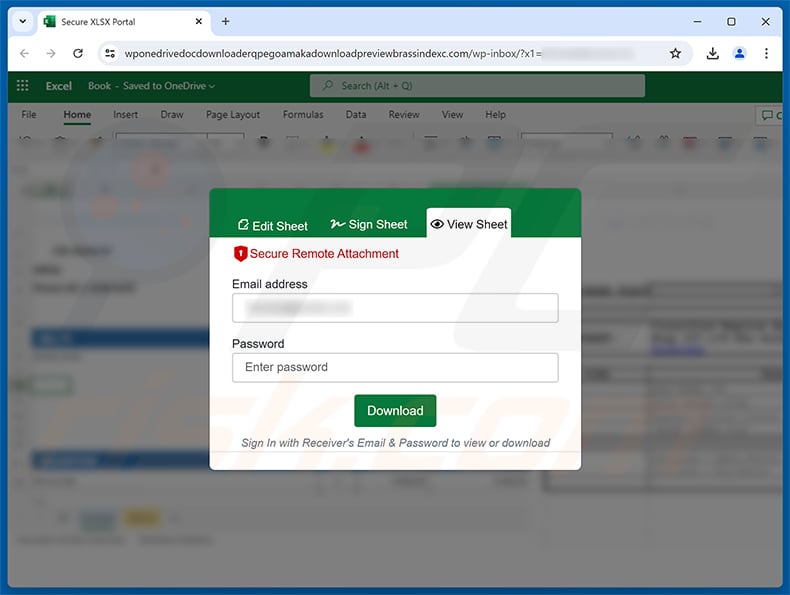 Price Quotation Request Email Scam phishing page