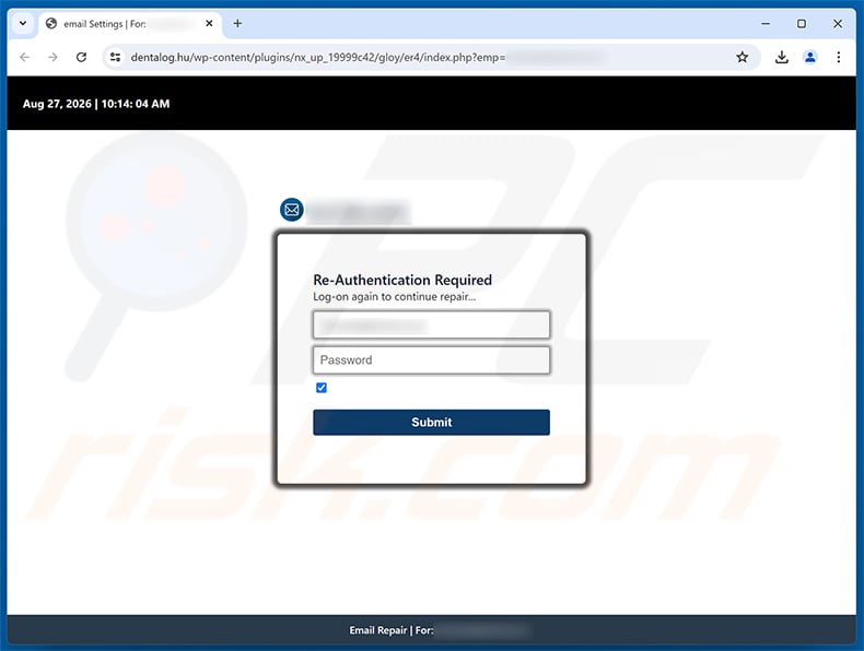 Purchase Agreement Received Email Scam phishing page