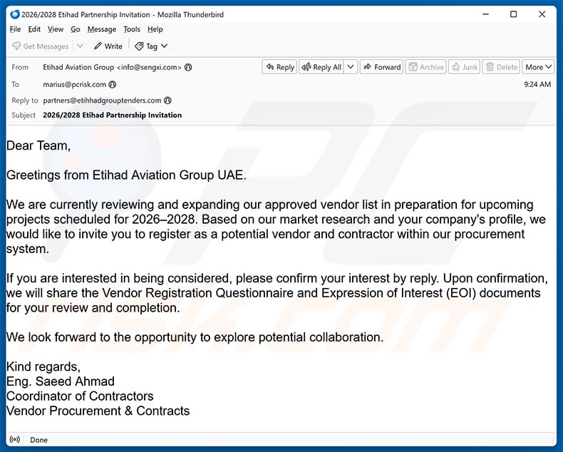 Etihad email scam (2026-08-12)