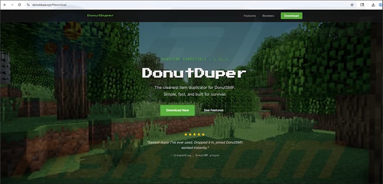 Fake website distributing WeedHack Malware 2