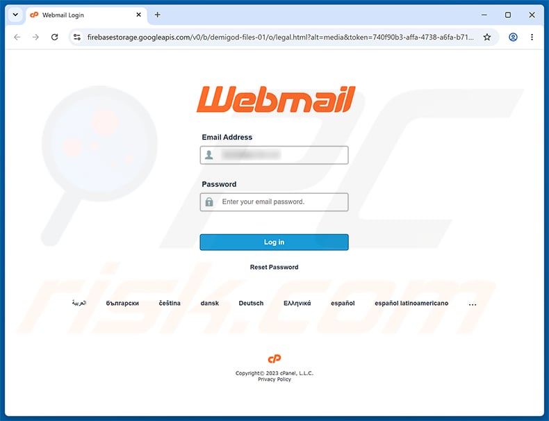 Your Mail Account Is Overdue For System Update Email Scam phishing page