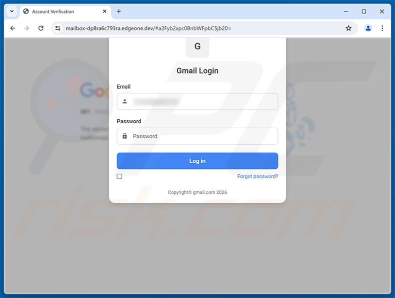 Your Password Is About To Expire Email Scam phishing page