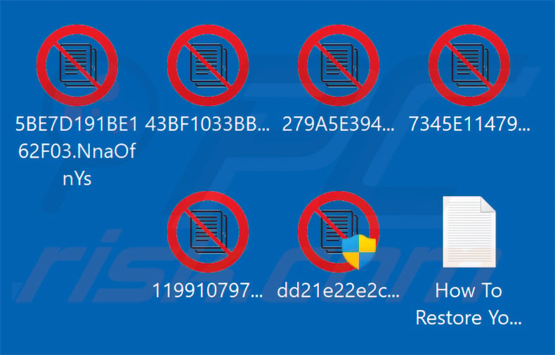 Files encrypted by ZAWOOO ransomware