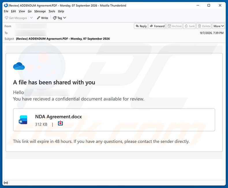 A File Was Shared With You email scam (2026-09-07)