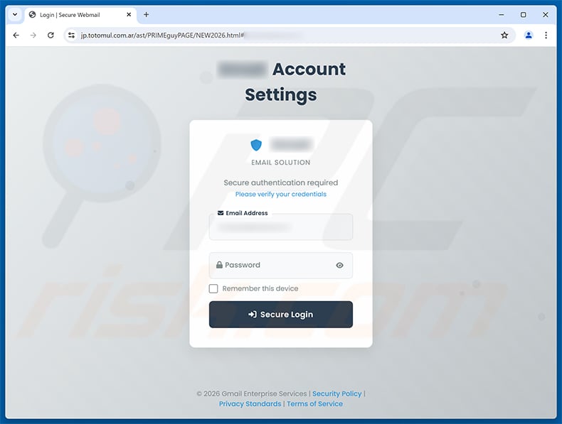 Access Review Notice phishing page