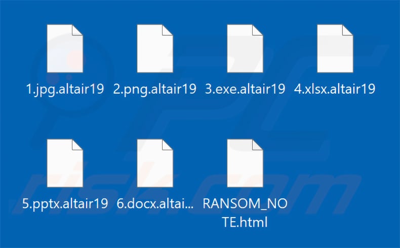Files encrypted by Altair Ransomware (.altair19 extension)