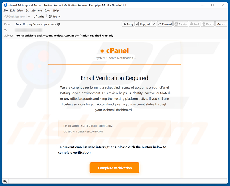 cPanel Roundcube - Email Verification Scam (2026-09-21)