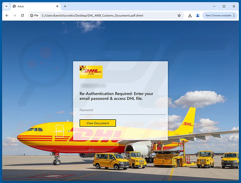 Phishing site promoted via DHL - Shipment Assigned email scam (2026-09-02)