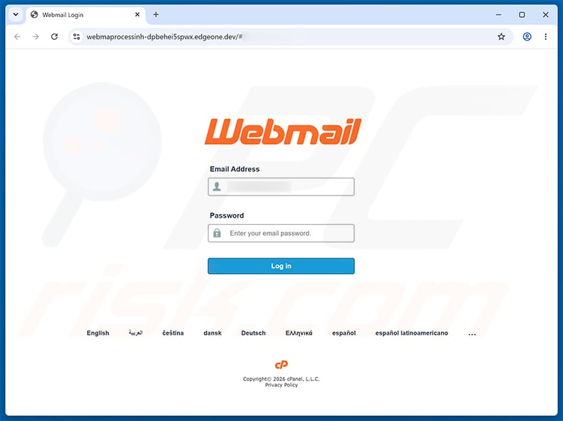 Email Delivery Notification Scam phishing page