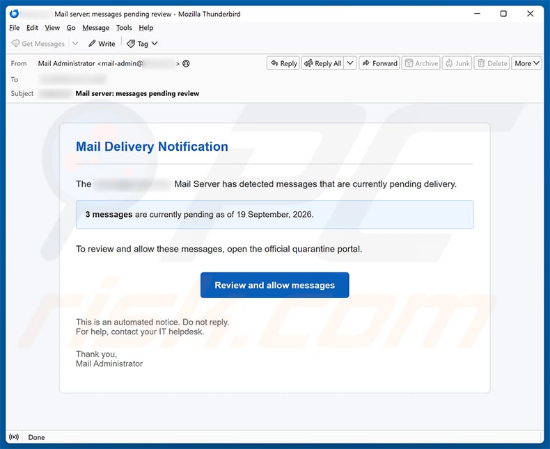 Email Delivery Notification scam (2026-09-18)